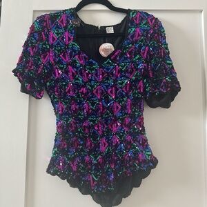 Colorful Sequin Women's Top